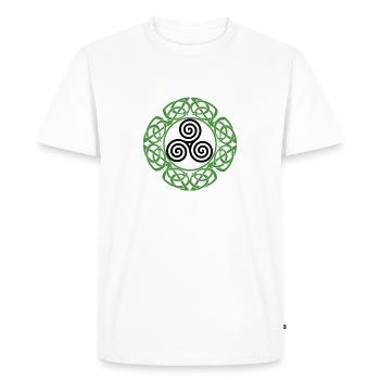 Irlande celtique Viking Celtic Knot Pattern Tree - T-shirt Premium bio Homme - blanc - Devant - Nico (187cm)