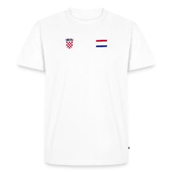 Rétro Croatie Drapeau croate Hrvatska Pride - T-shirt Premium bio Homme - blanc - Devant - Nico (187cm)