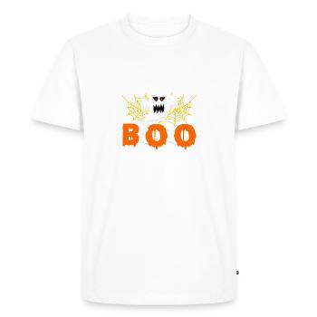 BOO Beautiful Scary Ghost Design - Spooky Cute - T-shirt Premium bio Homme - blanc - Devant - Nico (187cm)