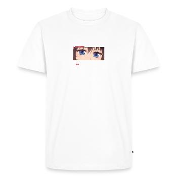 Anime Phone yeux bleus - T-shirt Premium bio Homme - blanc - Devant - Nico (187cm)