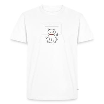 IT Cat Computer Scientist Motif pour les propriétaires de chats - T-shirt Premium bio Homme - blanc - Devant - Nico (187cm)
