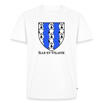 BLASON Ille et Vilaine bretagne - T-shirt Premium bio Homme - blanc - Devant - Nico (187cm)