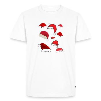Les bonnets de Noël - T-shirt Premium bio Homme - blanc - Devant - Nico (187cm)