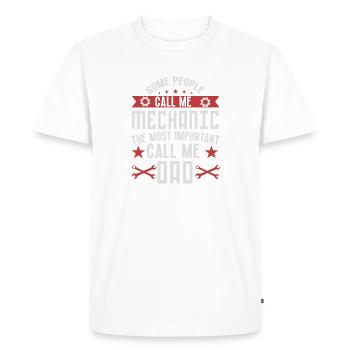 Some people call me mechanic dad gift car mechanic - T-shirt Premium bio Homme - blanc - Devant - Nico (187cm)