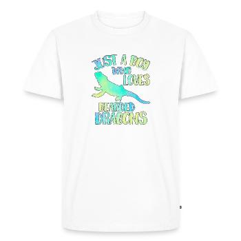 Just a boy who loves Bearded dragons - Men's Premium Organic T-Shirt - white - Front - Nico (187cm)