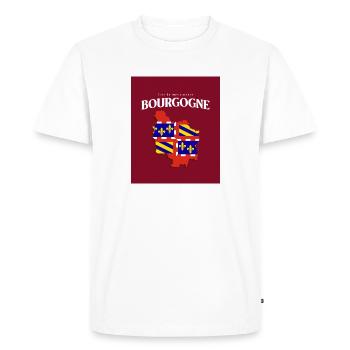 Fier de mes Racines Bourgogne Rouge - T-shirt Premium bio Homme - blanc - Devant - Nico (187cm)