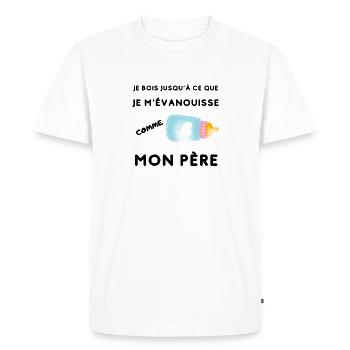 Je bois jusqu'à ce que je m'évanouisse comme père - T-shirt Premium bio Homme - blanc - Devant - Nico (187cm)