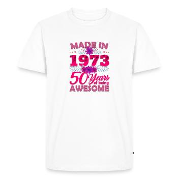 Made in 1973 50 Years of Being Awesome - 50th Birt - Men's Premium Organic T-Shirt - white - Front - Nico (187cm)