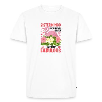 Drôle de Flamingo Sistermingo comme une sœur normale - T-shirt Premium bio Homme - blanc - Devant - Nico (187cm)