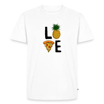 Funny Pineapple Pizza Lovers Cute Love Hawaiian - Men's Premium Organic T-Shirt - white - Front - Nico (187cm)