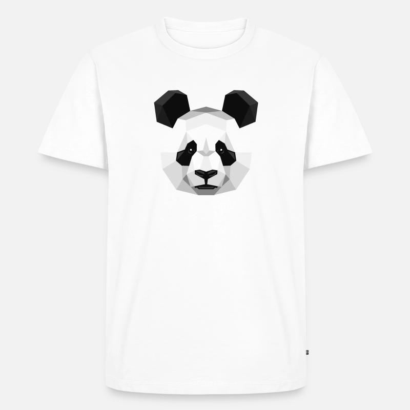 Geometrischer Panda - Männer Premium Bio T-Shirt - Weiß