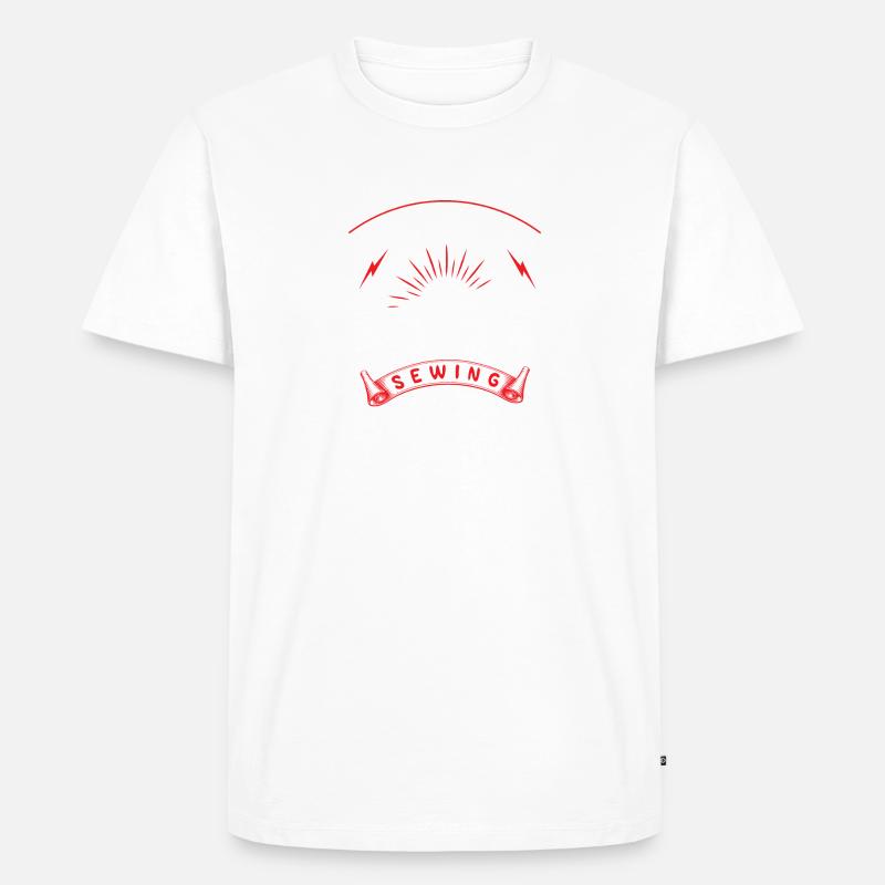 Welding is like sewing with fire - Männer Premium Bio T-Shirt - Weiß