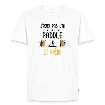 J'peux pas j'ai paddle homme apéro - T-shirt Premium bio Homme - blanc - Devant - Nico (187cm)