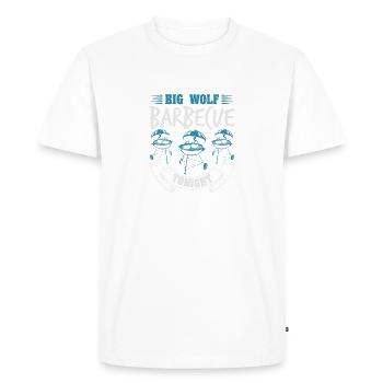BARBECUE DIG WOLD CE SOIR - T-shirt Premium bio Homme - blanc - Devant - Nico (187cm)