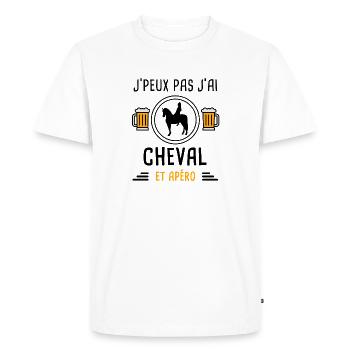 j'peux pas j'ai cheval femme apéro cadeau - T-shirt Premium bio Homme - blanc - Devant - Nico (187cm)