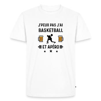 j'peux pas basketball sport apéro - T-shirt Premium bio Homme - blanc - Devant - Nico (187cm)
