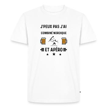 j'peux pas combiné nordique apéro - T-shirt Premium bio Homme - blanc - Devant - Nico (187cm)