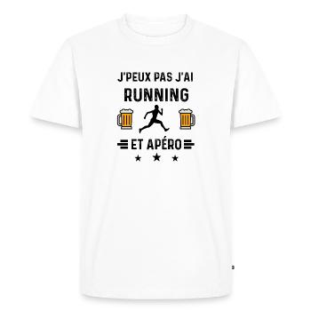 j'peux pas running courir apéro - T-shirt Premium bio Homme - blanc - Devant - Nico (187cm)
