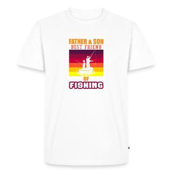 Amis de la Pêche - Père et Fils - T-shirt Premium bio Homme - blanc - Devant - Nico (187cm)