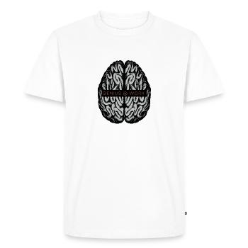Drôle de génie littéraire au travail - T-shirt Premium bio Homme - blanc - Devant - Nico (187cm)