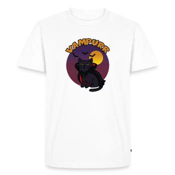 Chat mignon vampire Chat noir drôle vampurr - T-shirt Premium bio Homme - blanc - Devant - Nico (187cm)