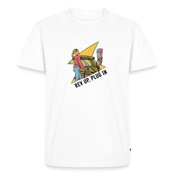 Electric Vehicle Electric Car Rev Up Plug In - Men's Premium Organic T-Shirt - white - Front - Nico (187cm)