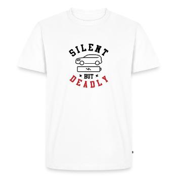 Véhicule électrique : silencieux, mais mortel - T-shirt Premium bio Homme - blanc - Devant - Nico (187cm)