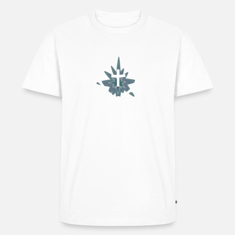 Hubertus Hirsch Jäger Logo - Männer Premium Bio T-Shirt - Weiß