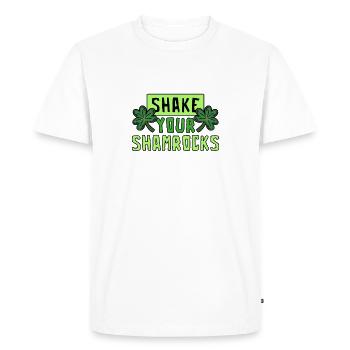 Funny Irish Saint Patricks Day Shake Your - Men's Premium Organic T-Shirt - white - Front - Nico (187cm)