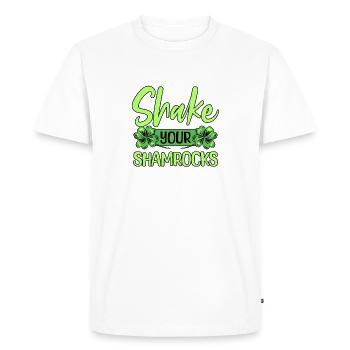 Funny Irish Saint Patricks Day Shake Your - Men's Premium Organic T-Shirt - white - Front - Nico (187cm)