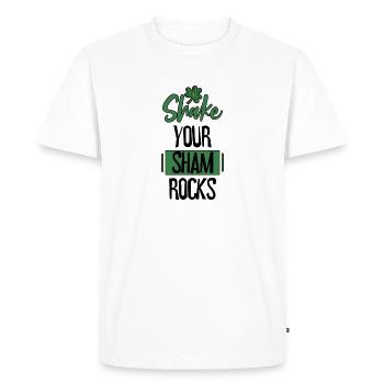 Funny Irish Saint Patricks Day Shake Your - Men's Premium Organic T-Shirt - white - Front - Nico (187cm)
