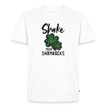 Funny Irish Saint Patricks Day Shake Your - Men's Premium Organic T-Shirt - white - Front - Nico (187cm)