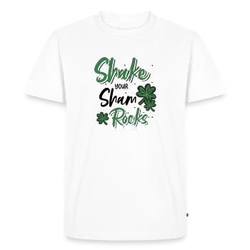 Funny Irish Saint Patricks Day Shake Your - Men's Premium Organic T-Shirt - white - Front - Nico (187cm)