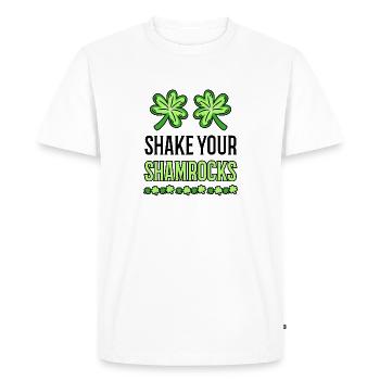 Funny Irish Saint Patricks Day Shake Your - Men's Premium Organic T-Shirt - white - Front - Nico (187cm)