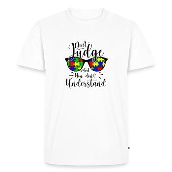 Autism Awareness – Don't Condemn What - Men's Premium Organic T-Shirt - white - Front - Nico (187cm)