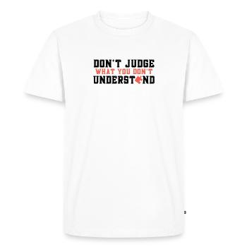 Autism Awareness – Don't Condemn What - Men's Premium Organic T-Shirt - white - Front - Nico (187cm)