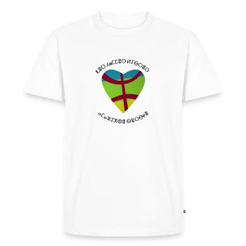 kabyle T-shirt graffiti Le Printemps berbère - T-shirt Premium bio Homme - blanc - Devant - Nico (187cm)