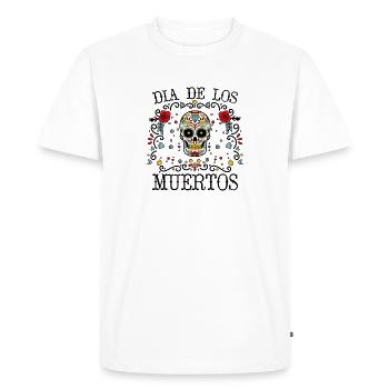 Dia de los Muertos Jour des morts mexicains - T-shirt Premium bio Homme - blanc - Devant - Nico (187cm)