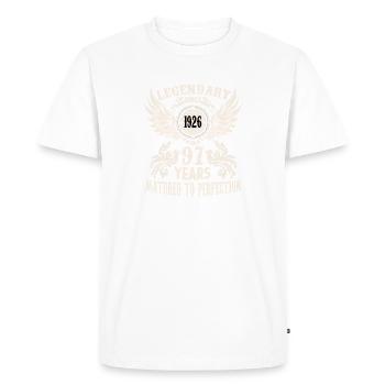 97 years birthday special day cradle festival sayings - Men's Premium Organic T-Shirt - white - Front - Nico (187cm)