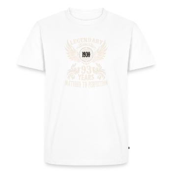 Chemise d’anniversaire vintage 93 ans anniversaire rétro - T-shirt Premium bio Homme - blanc - Devant - Nico (187cm)