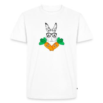 Jolly Roger Joyeuses Pâques avec crâne de lapin mignon & - T-shirt Premium bio Homme - blanc - Devant - Nico (187cm)