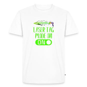 Laser Tag Mode on - Men's Premium Organic T-Shirt - white - Front - Nico (187cm)