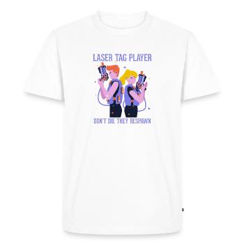 Laser tag players don't die they respawn - Men's Premium Organic T-Shirt - white - Front - Nico (187cm)