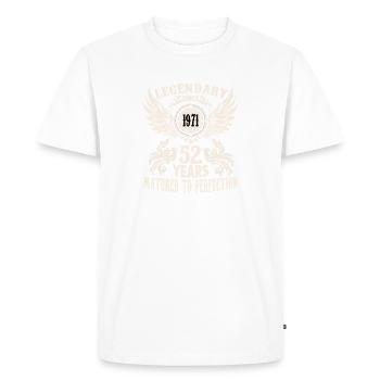 Legend 52 years birthday shirt sayings men - Men's Premium Organic T-Shirt - white - Front - Nico (187cm)