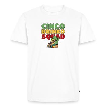 Cinco Drinko Squad Fête Mexicaine Fiesta Drôle - T-shirt Premium bio Homme - blanc - Devant - Nico (187cm)