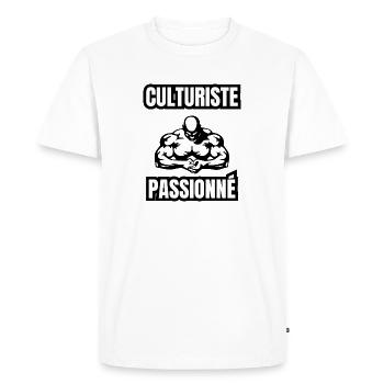 culturiste passionné - T-shirt Premium bio Homme - blanc - Devant - Nico (187cm)