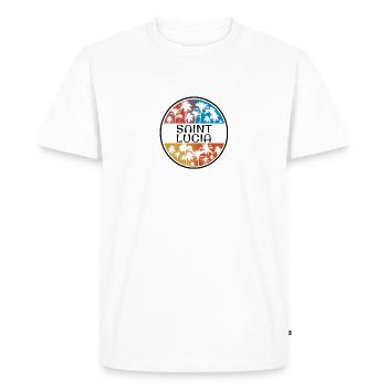 Saint Lucia Palm Tree Souvenir de vacances élégant - T-shirt Premium bio Homme - blanc - Devant - Nico (187cm)