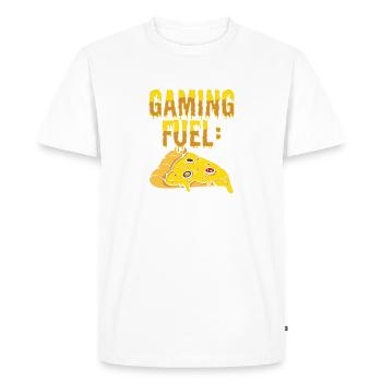 Gaming Fuel Pizza - T-shirt Premium bio Homme - blanc - Devant - Nico (187cm)
