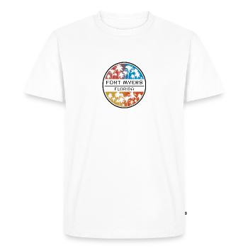 Fort Myers Florida Palm Tree Vacances élégantes - T-shirt Premium bio Homme - blanc - Devant - Nico (187cm)