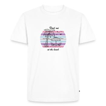 find me at the beach - Men's Premium Organic T-Shirt - white - Front - Nico (187cm)